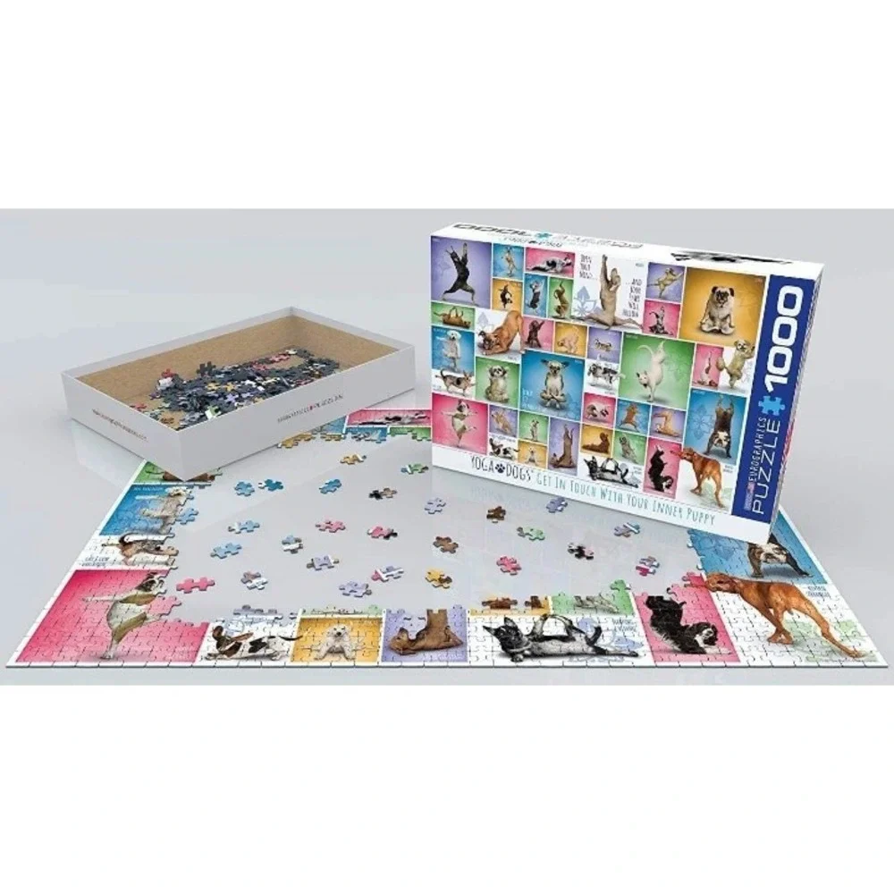 YOGA DOGS Get In Touch With Inner Your Puppy Eurographics 1000 Jigsaw Puzzle NEW